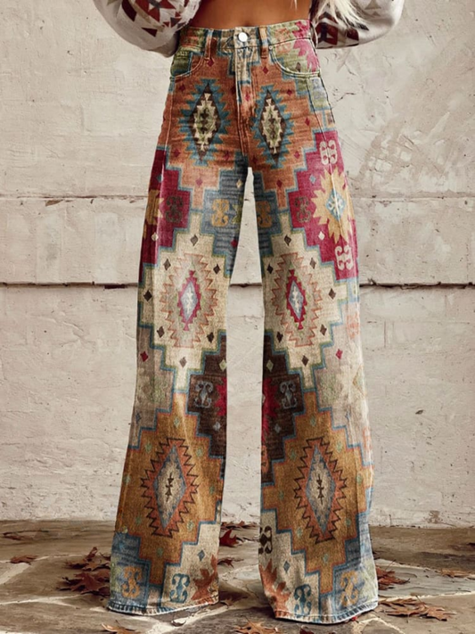 Maja™ | Vintage Flared Pants med Boho-mønster