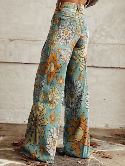 Floral Happiness™ | Vintage Flared Pants